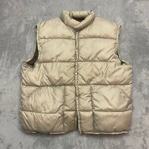 Vintage 1970s Black Sheep Nylon Puffer Vest Size XL Tan